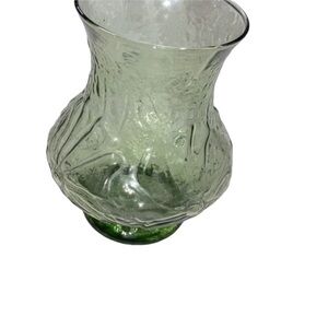 Vintage green floral glass non marked